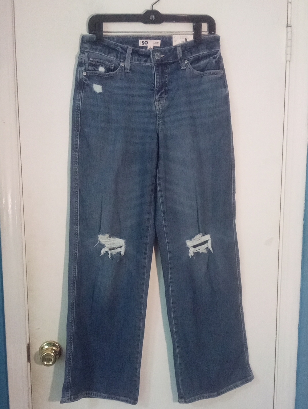 SO Distressed Wide Leg Jeans Juniors Sz 3 Destroyed NWT $39.99